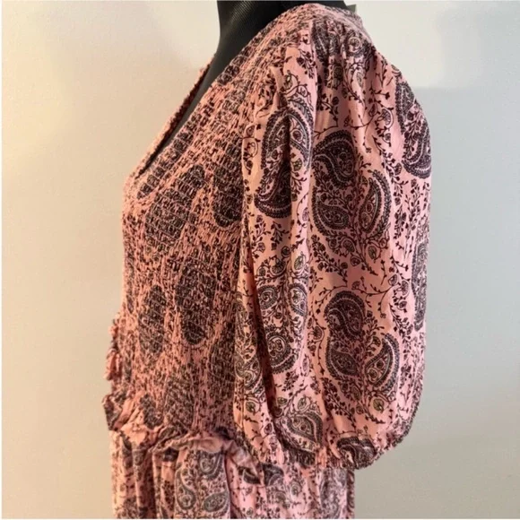 Universal Women’s Elegant Pink Paisley Mini Sundress Size L - Picture 6 of 10